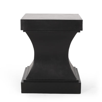Modern Athena Side Table With Pedestal Design - Black