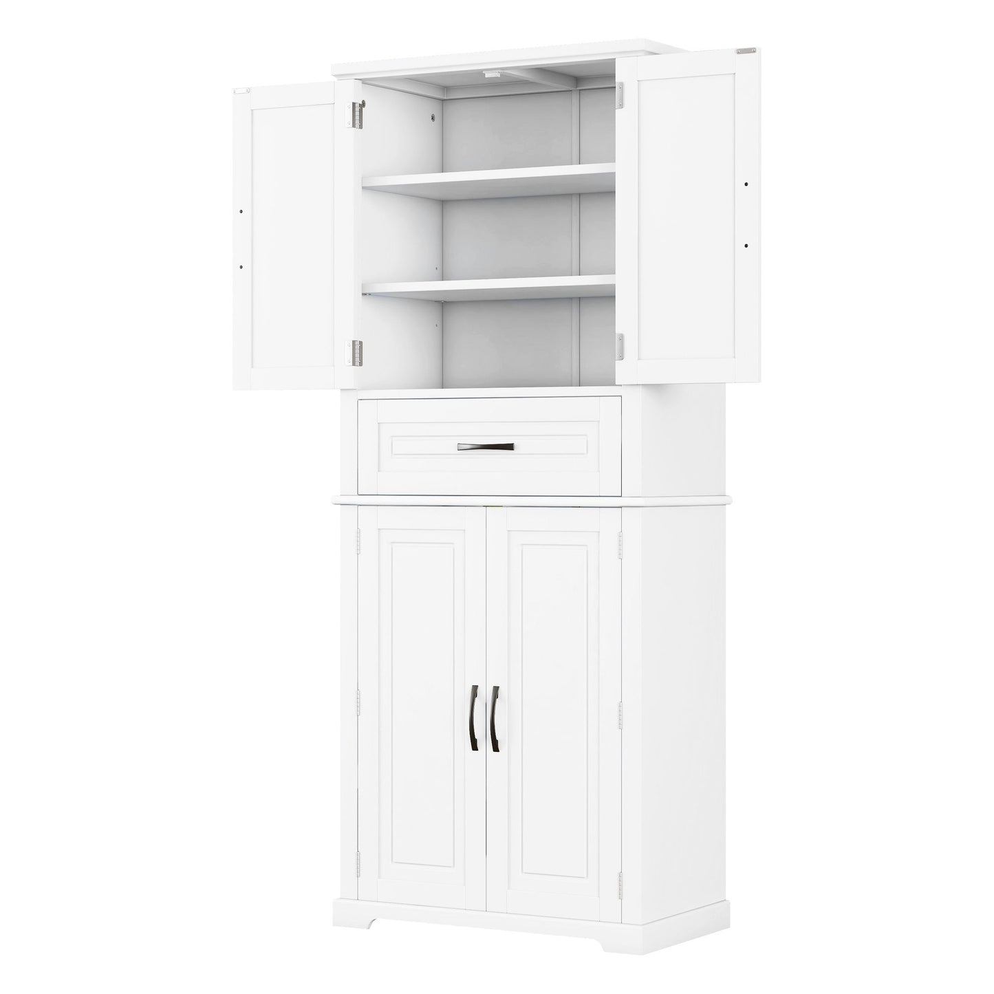 Bathroom Storage Cabinet With Multi Functional Storage Space, Drawer With Slide Rails, Adjustable Shelf - White