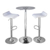 Spyra Ale - 3 Piece Contemporary Adjustable Bar With Light Up Set - Chrome / Clear / White
