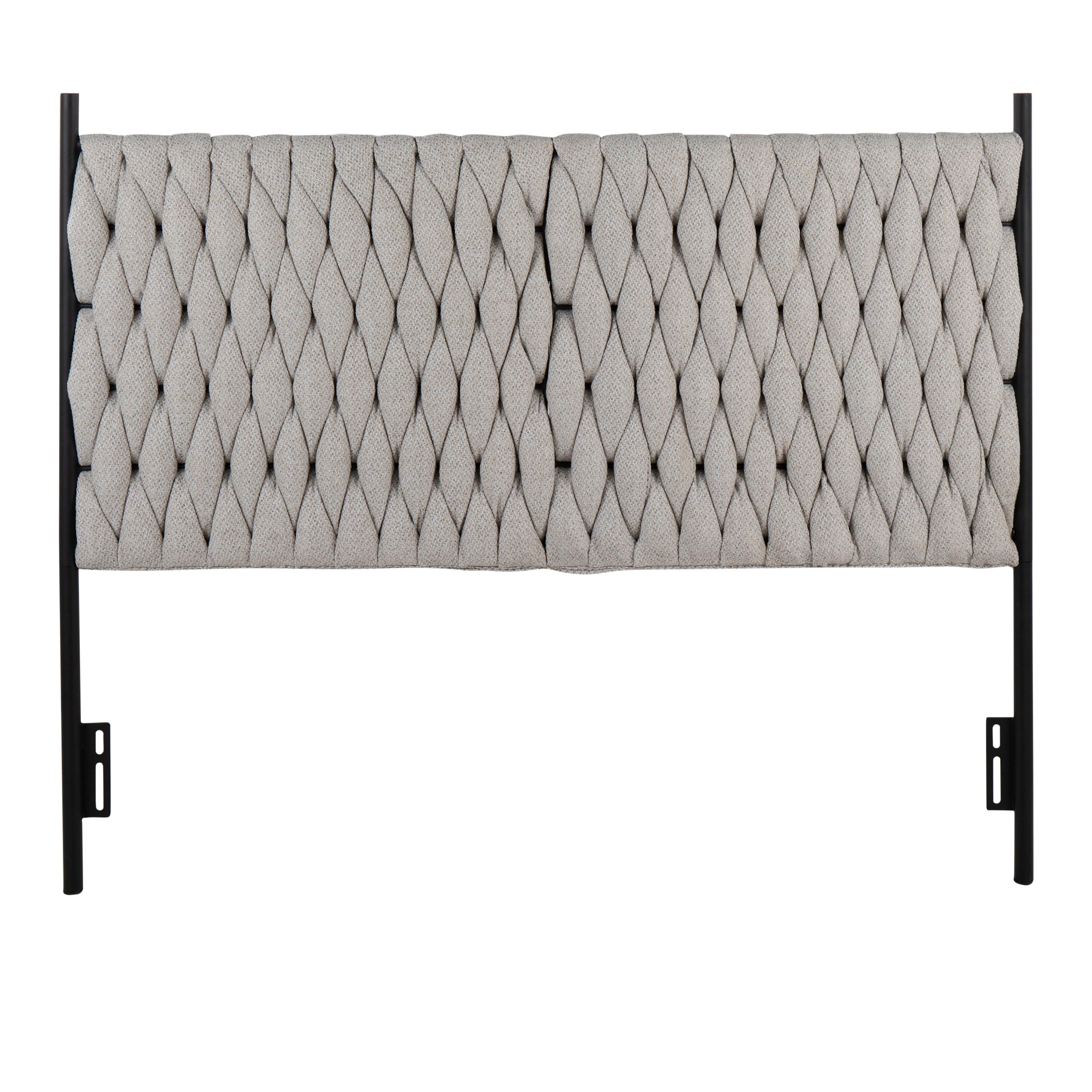 Braided Matisse - Queen Size Headboard - Black / Cream