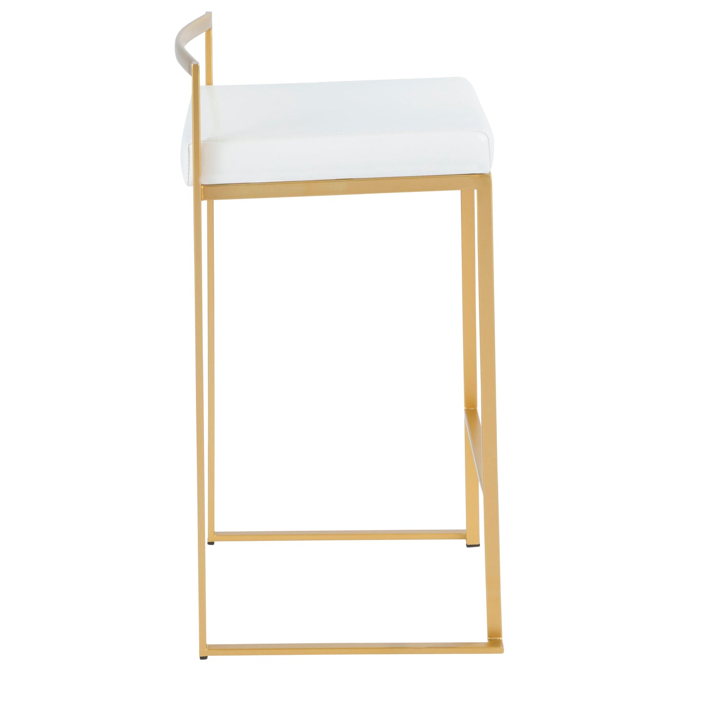 Fuji - Contemporary Counter Stool (Set of 3) - Gold / White