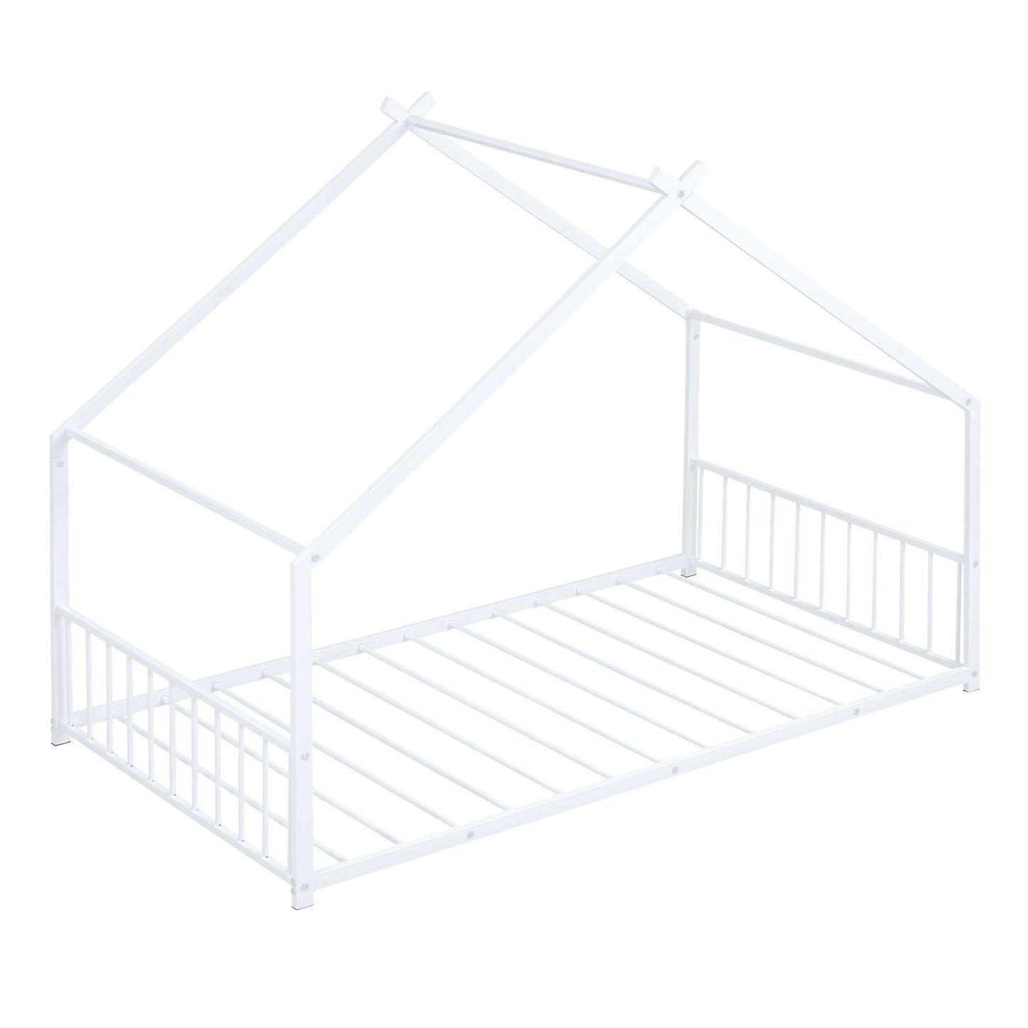 Twin Size House Bed - White