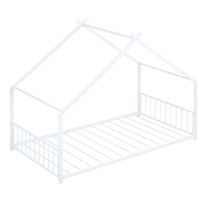 Twin Size House Bed - White