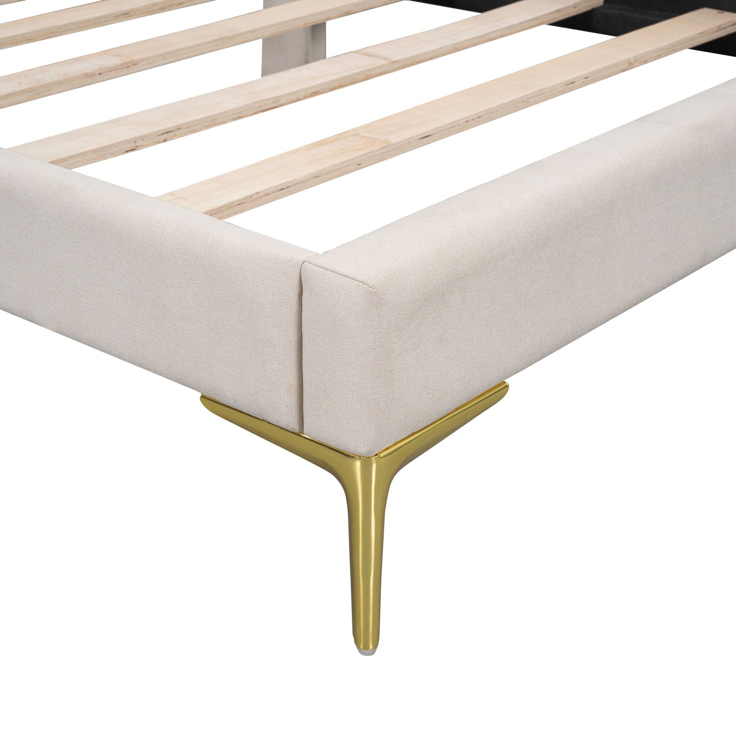 Twin Size Upholstered Daybed With Headboard And Armrest - Beige