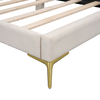 Twin Size Upholstered Daybed With Headboard And Armrest - Beige