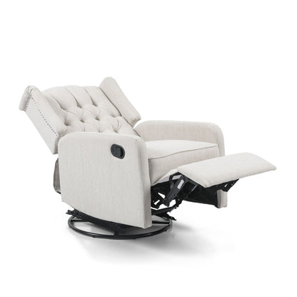 Classic Design, Manual Recliner Chair With 360 Degree Swivel - Beige