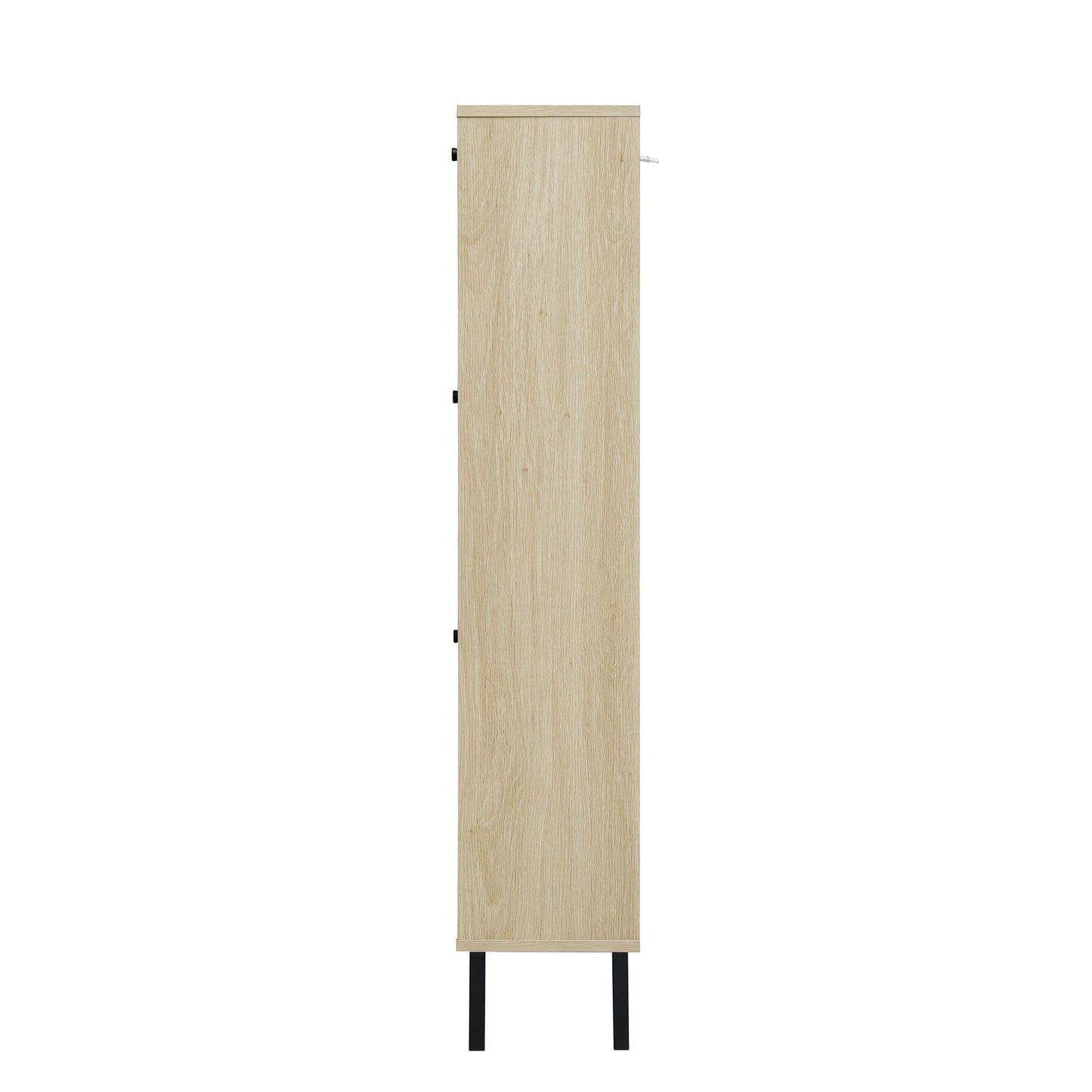 Modern Freestanding Rattan 3 Door Shoe Rack Storage Cabinet For Entryway - Natural Particle Board