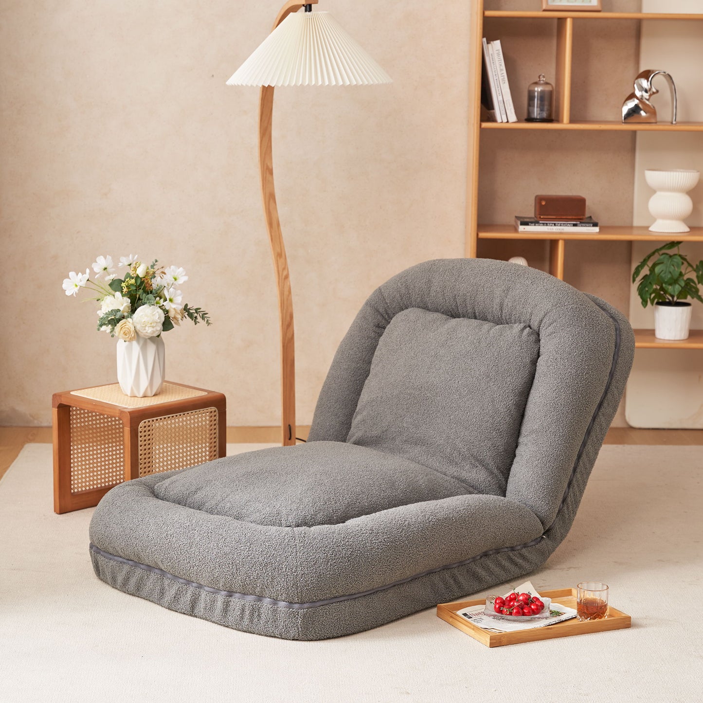 Triple Fold Down Metal Gray Sofa - Gray