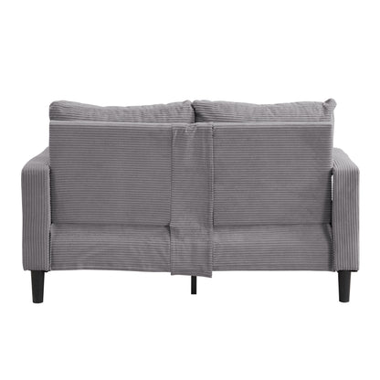 Modern Upholstered Resilience Loveseat Sofa With Wooden Frame, Comfy 2 Seat For Small Space - Light Gray