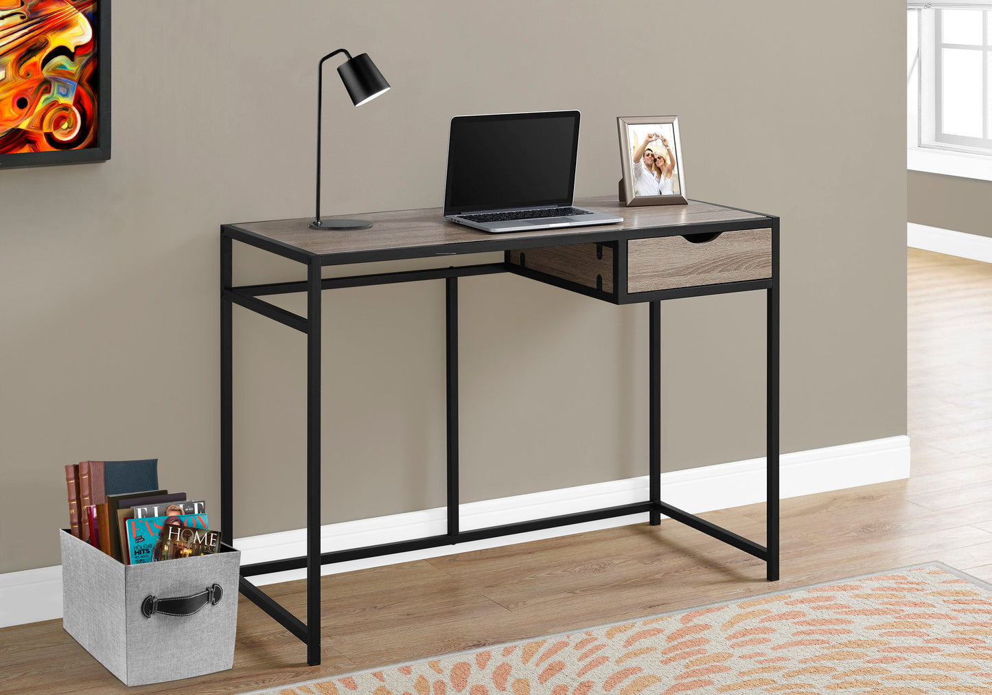 Computer Desk For Home Office, Laptop, Storage Drawer, Contemporary & Modern - Taupe