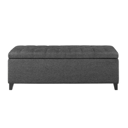 Tufted Top Soft Close Storage Bench Polyester - Charcoal