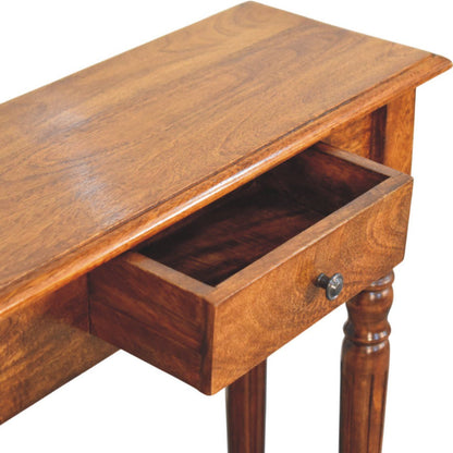 Turned Legs 1 Drawer Console - Brown