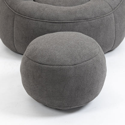Bedding Bean Bag Sofa Chair High Pressure Foam Bean Bag Chair Adult Material With Padded Foam Padding Compressed Bean Bag With Footrest - Gray