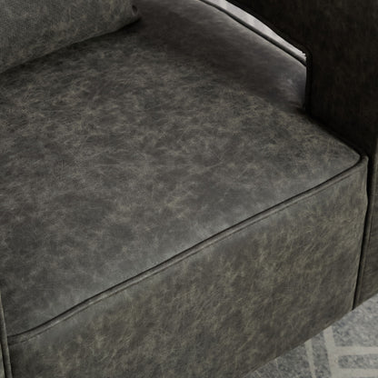 Swivel Accent Open Back Barrel Chair Modern Comfy Sofa Chair With Weathered Base For Living Room, Club Chair Leisure Arm Chair For Lounge - Gray