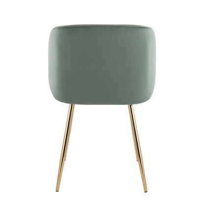 Fran - Contemporary Chair (Set of 2) - Gold / Sage Green