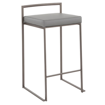 Fuji - Industrial Stackable Counter Stool (Set of 2) - Gray