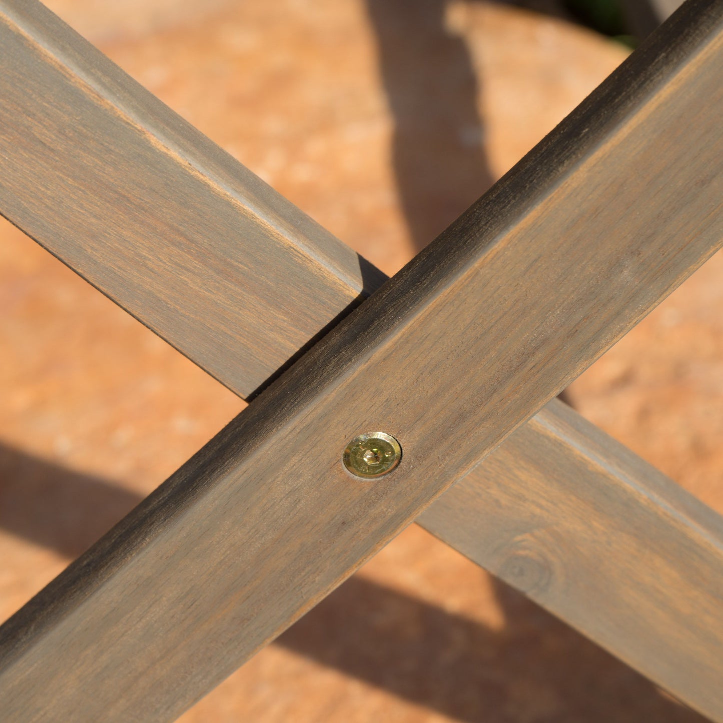 Blissique - Outdoor Foldable Wood Dining Table With Slat Design - Gray