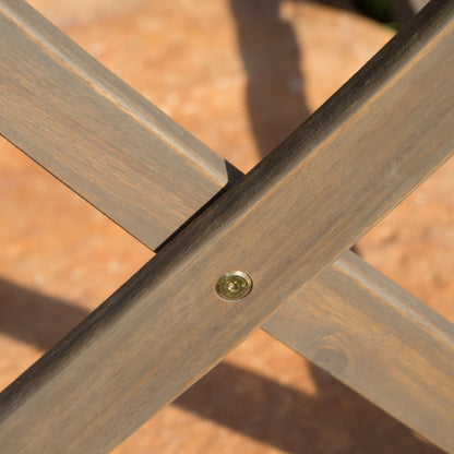 Blissique - Outdoor Foldable Wood Dining Table With Slat Design - Gray