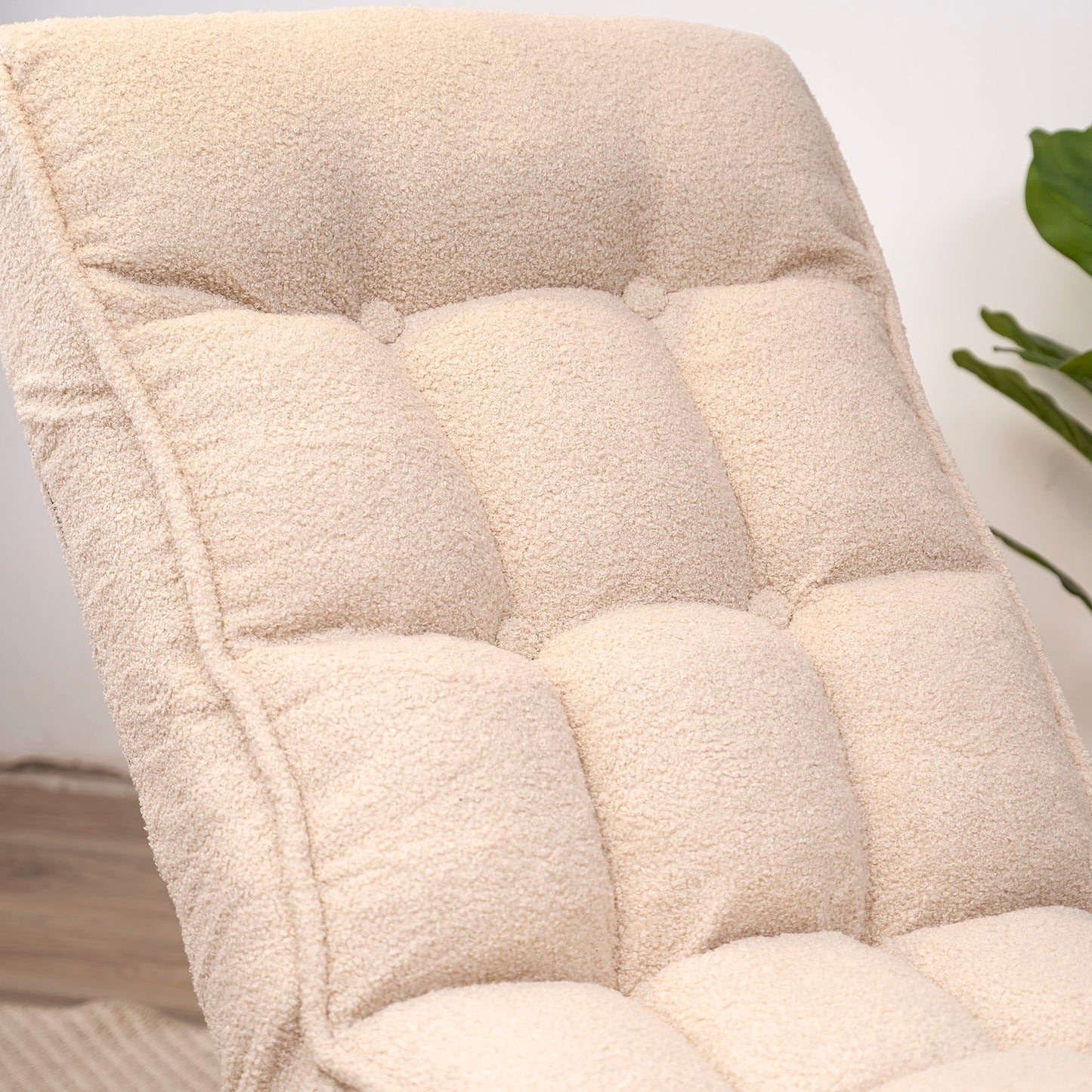 Single Sofa Reclining Japanese Chair Lazy Sofa Tatami Balcony Adjustable Chair - Ivory