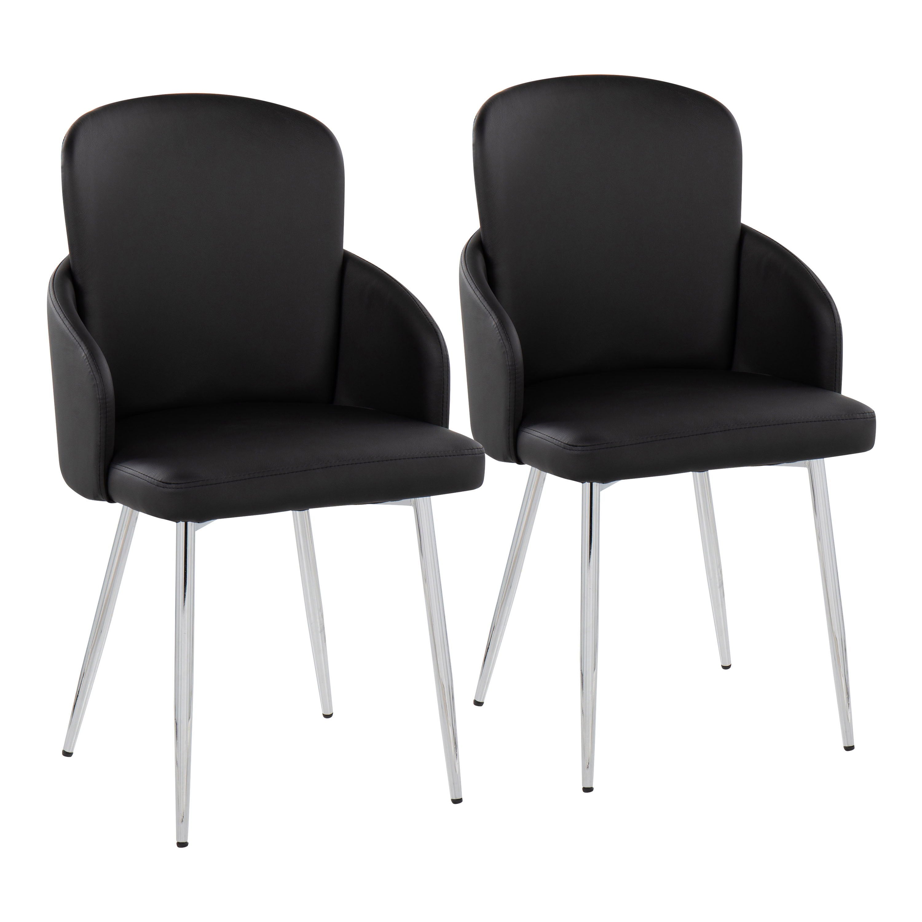 Dahlia - Contemporary Dining Chair (Set of 2) - Chrome / Black