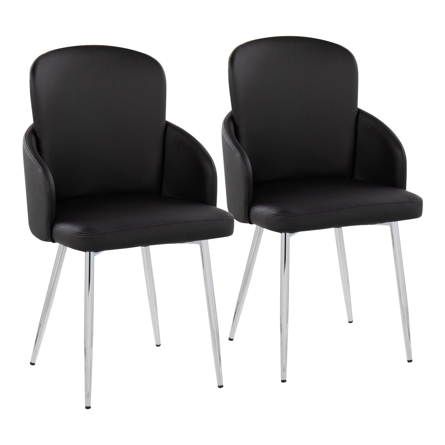 Dahlia - Contemporary Dining Chair (Set of 2) - Chrome / Black