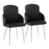 Dahlia - Contemporary Dining Chair (Set of 2) - Chrome / Black
