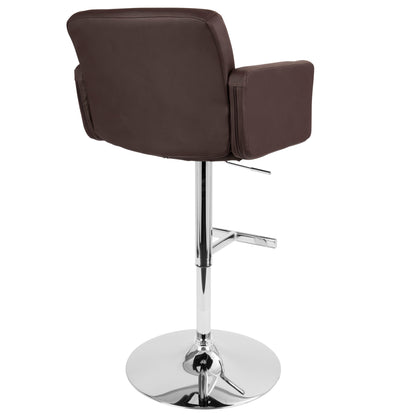 Stout - Contemporary Adjustable Barstool With Swivel - Brown