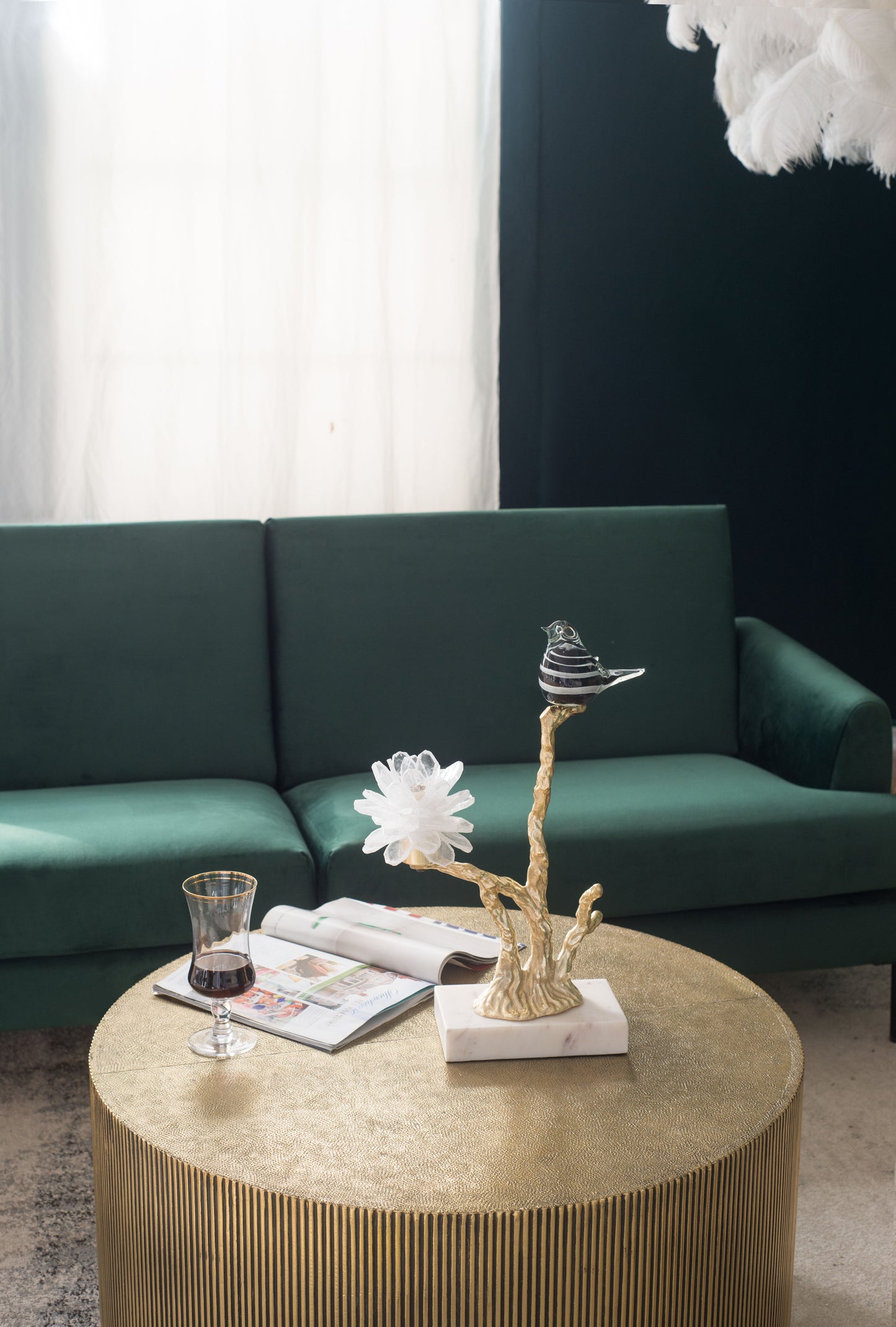 Candle Holder With Marble Stand - Multicolor