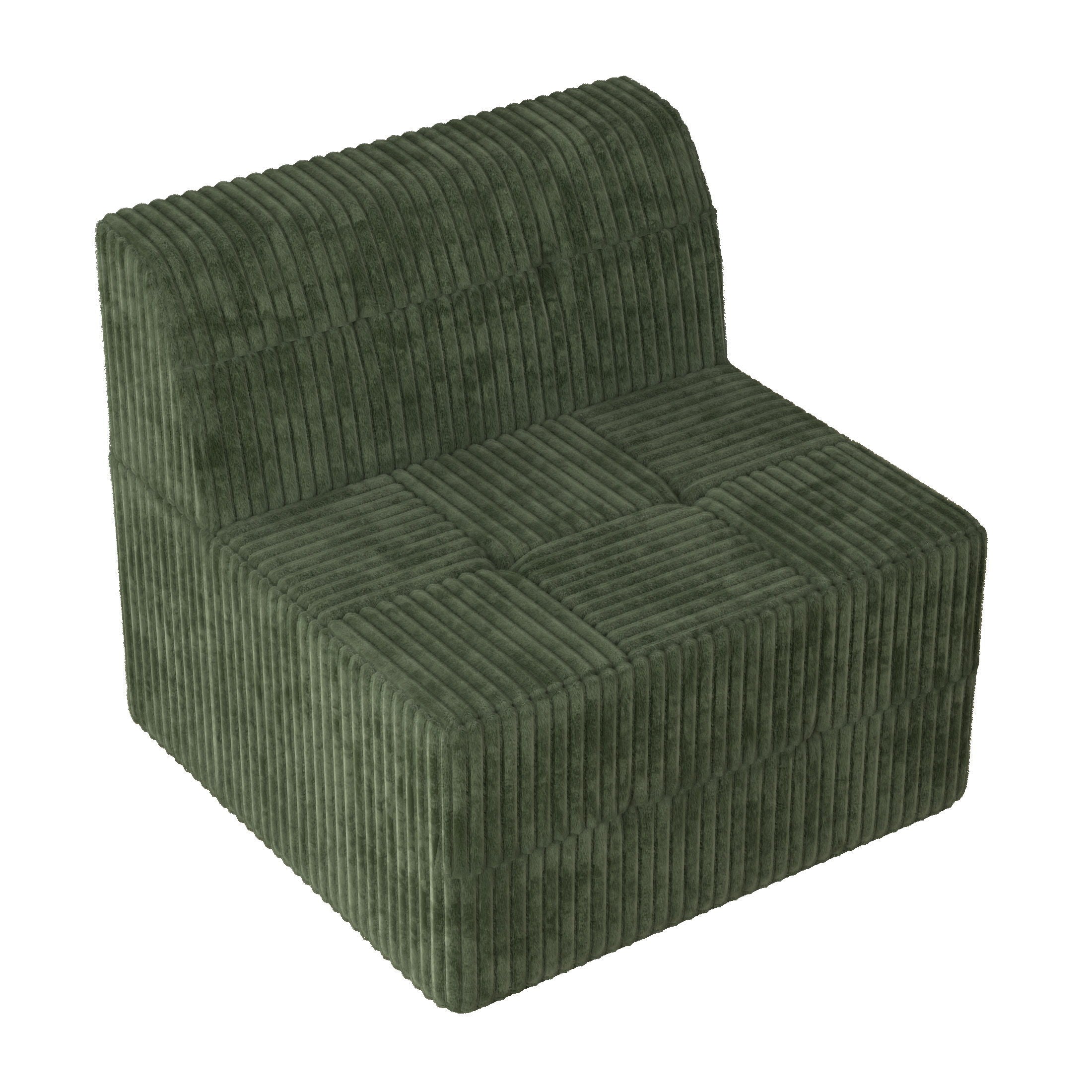 Modern Minimalist Corduroy Single Seat Sofa Comfy Sleeper Couch For Living Room Bedroom - Green