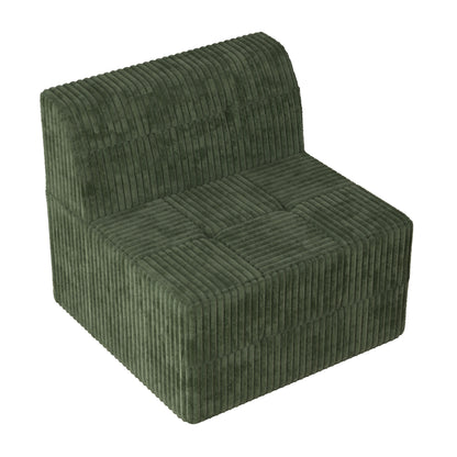 Modern Minimalist Corduroy Single Seat Sofa Comfy Sleeper Couch For Living Room Bedroom - Green