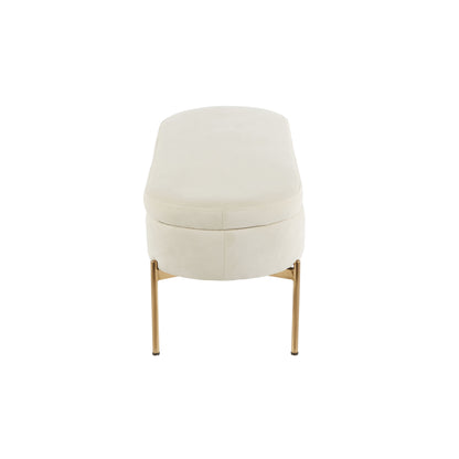 Chloe - Contemporary / Glam Storage Bench - Gold / Cream