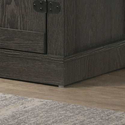 Salma - Wide TV Stand With 2 Open Shelves And 2 Cabinets - Dark Gray