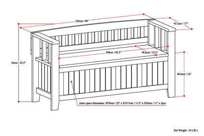 Acadian - Entryway Storage Bench - Black