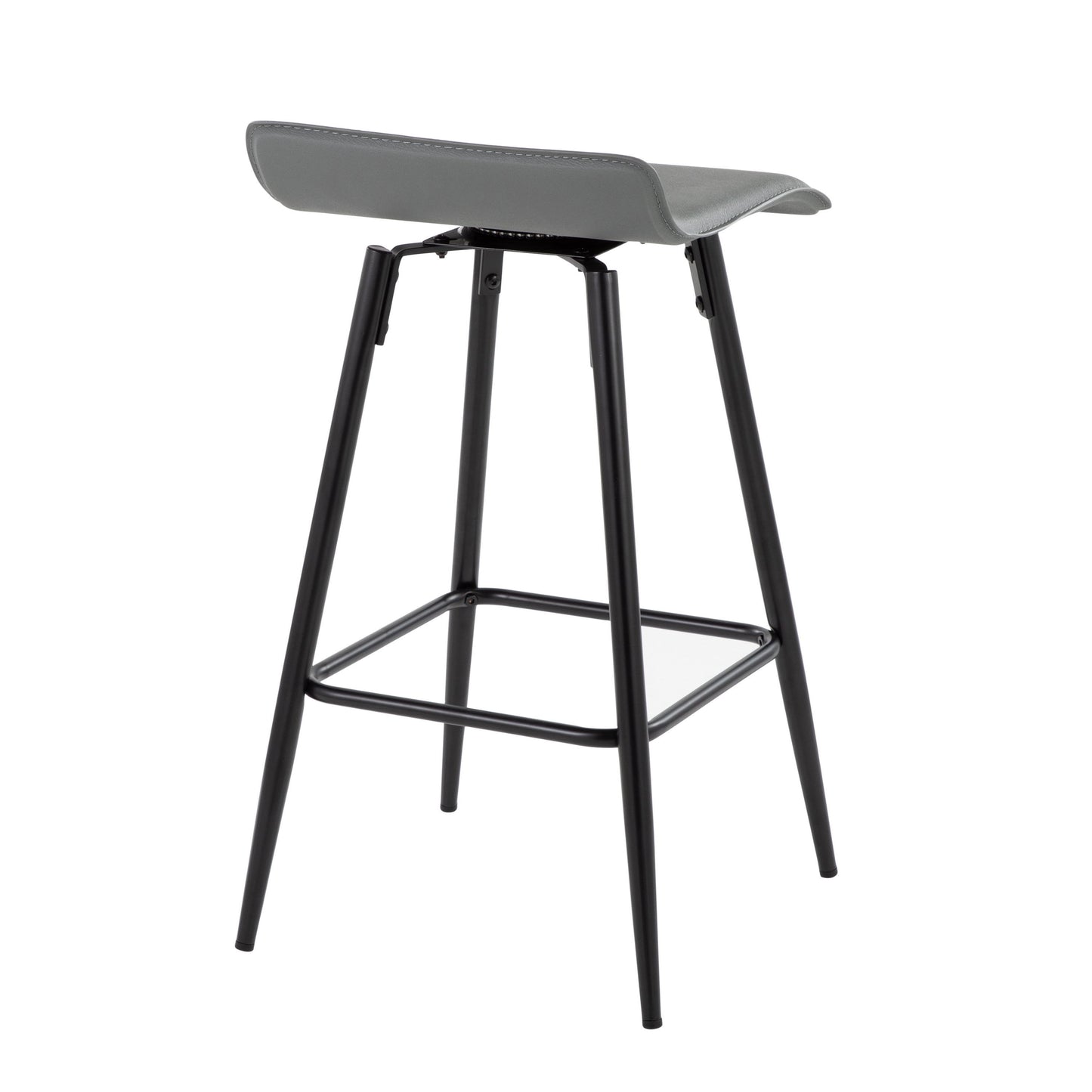 Ale - Contemporary Fixed Height Counter Stool (Set of 2) - Black / Gray