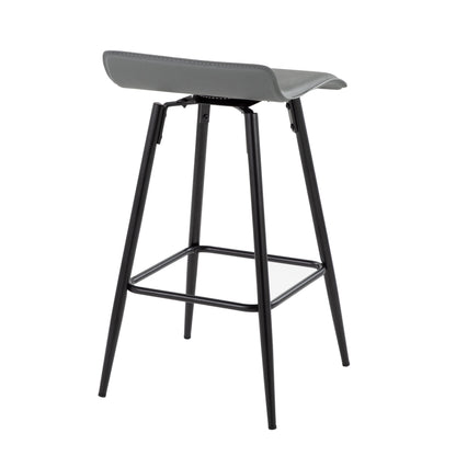 Ale - Contemporary Fixed Height Counter Stool (Set of 2) - Black / Gray