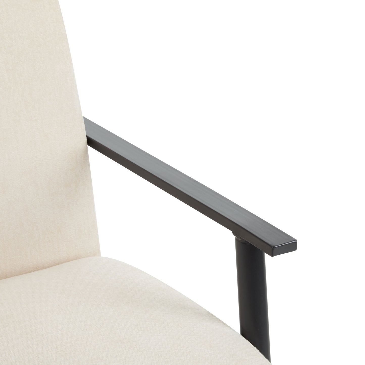 Modern Lounge Chair With Polyester Upholstery And Sturdy Metal Frame - Beige