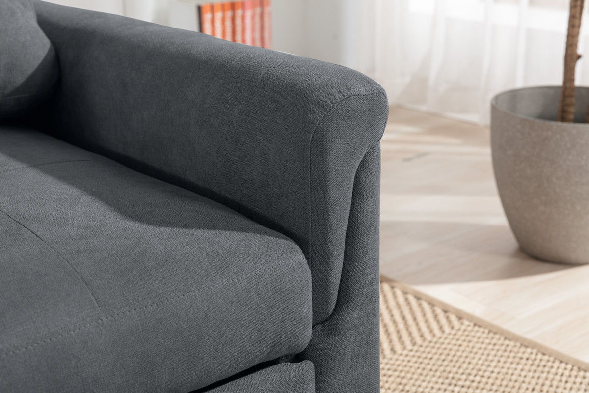 Hannah - Woven Convertible Armchair - Dark Gray