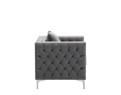 Lorreto - Velvet Chair - Gray