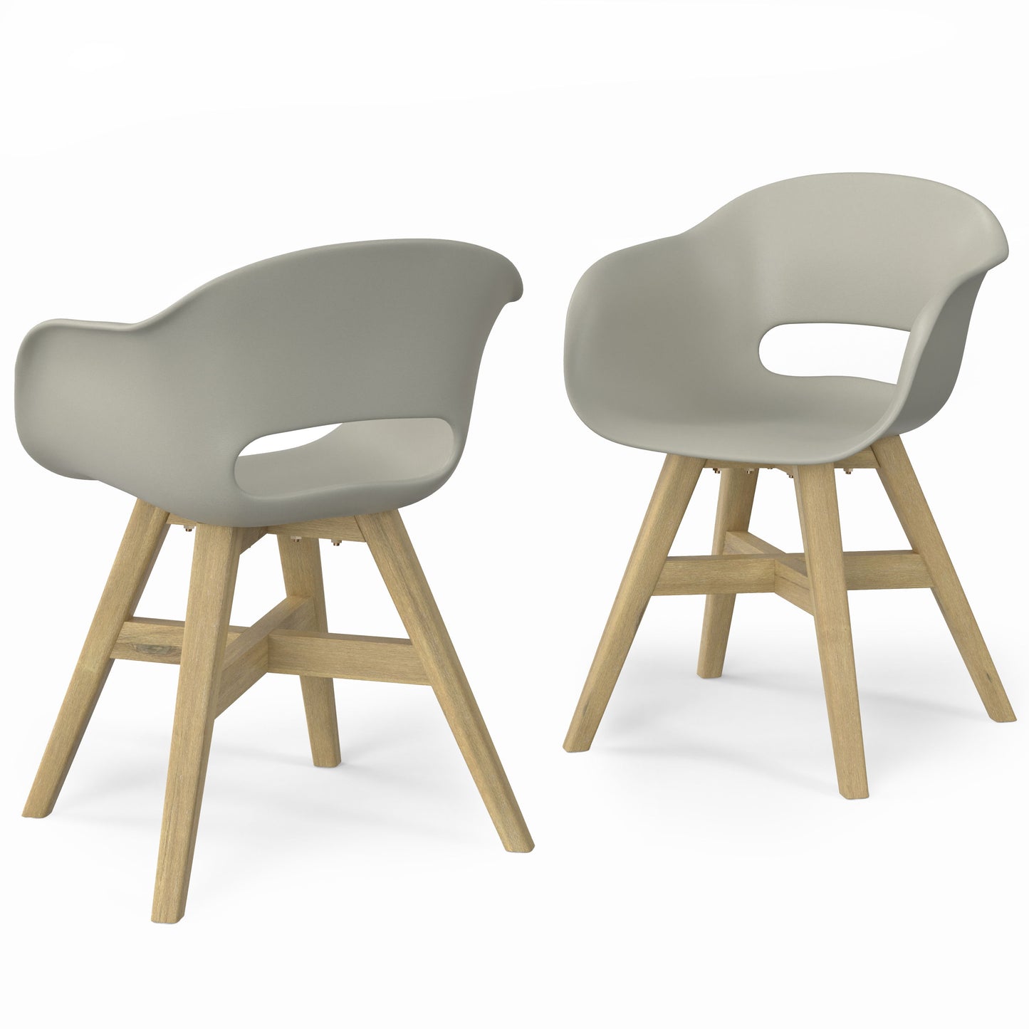 Kona - Outdoor Dining Chair In Plastic (Set of 2) - Taupe
