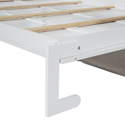 Queen Size Murphy Wall Bed With Sofa - White