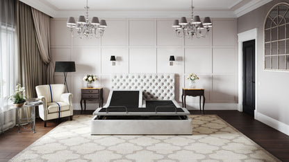 Btx5 - Flex Head California King Adjustable Bed Base With Head And Foot Position Adjustment - Black / Gray