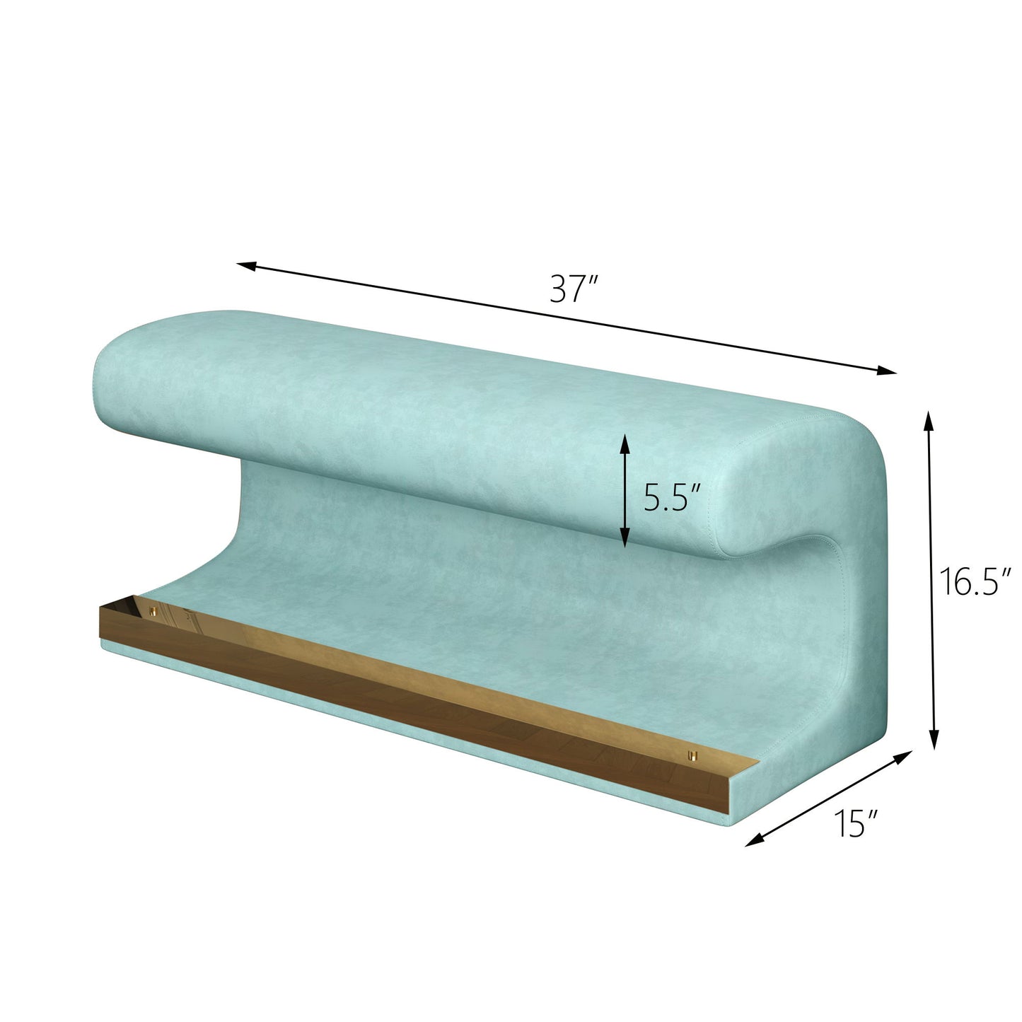 Upholstered Ottoman With LED Sensor Light Ideal For Living Room, End Of Bed - Antique Blue Green