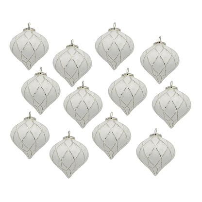 Christmas Ball Ornaments, Decorative Hanging Ball Christmas Tree Ornaments For Holiday Decorations (Set of 12) - White