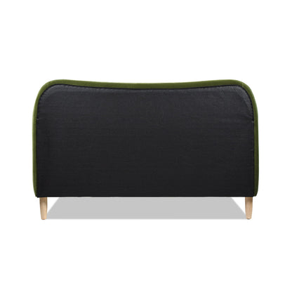 Roman - Queen Curved Headboard Upholstered Platform Bed - Olive Green