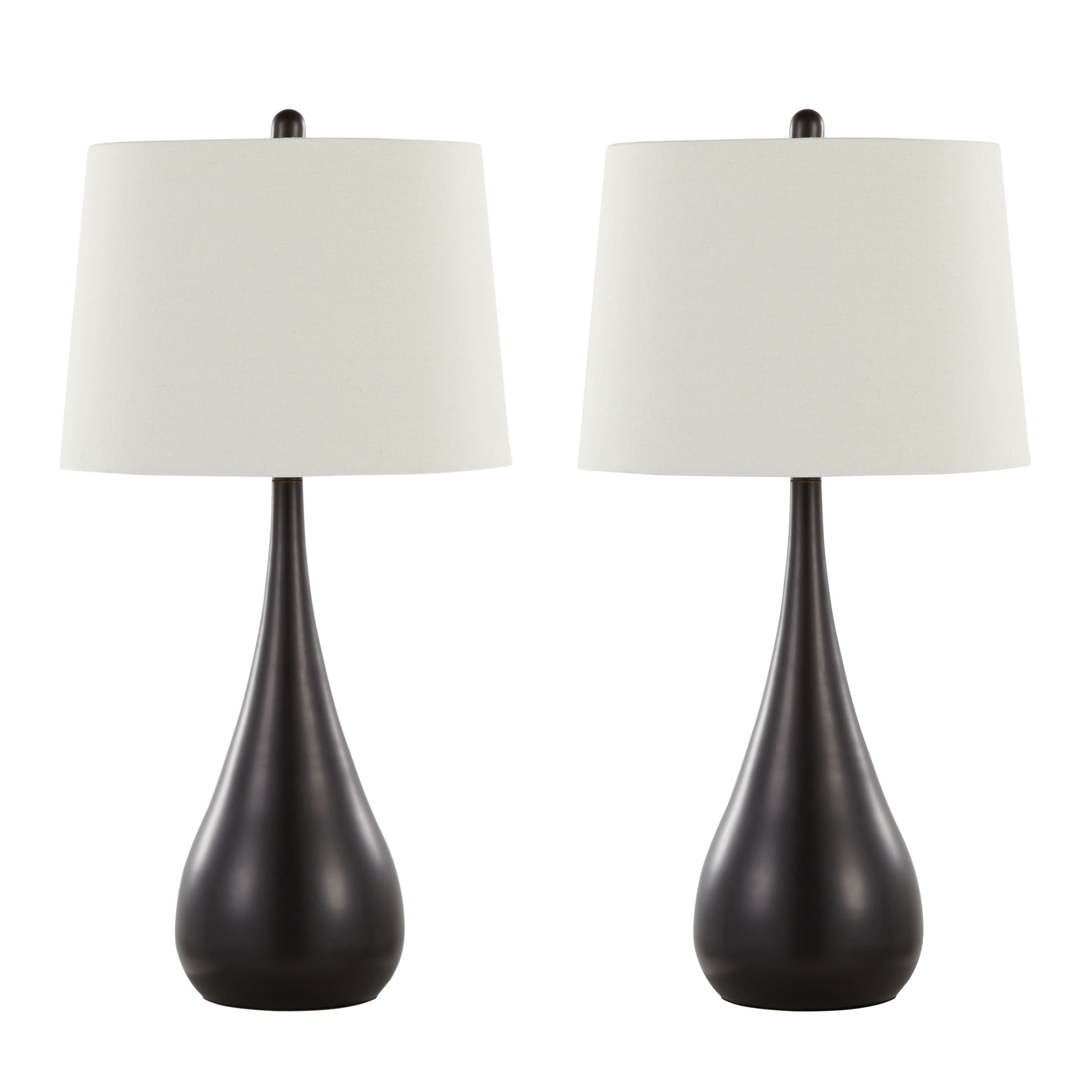 Pebble - Contemporary Table Lamp (Set of 2) - Oil Rubbed Bronze / White