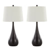 Pebble - Contemporary Table Lamp (Set of 2) - Oil Rubbed Bronze / White