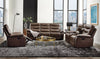 Aashi - Leather Gel Match 3 Piece Recliner Living Room Set - Brown