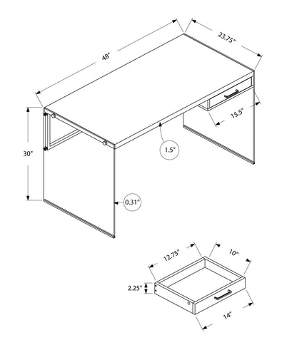 Computer Desk For Home Office, Laptop, Storage Drawers, Modern - Brown