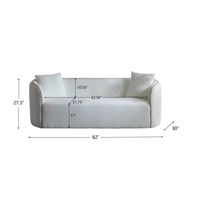 Coral - Curved Sofa, 3 Seater, Living Rooms, Bedrooms, Apartment Office - White