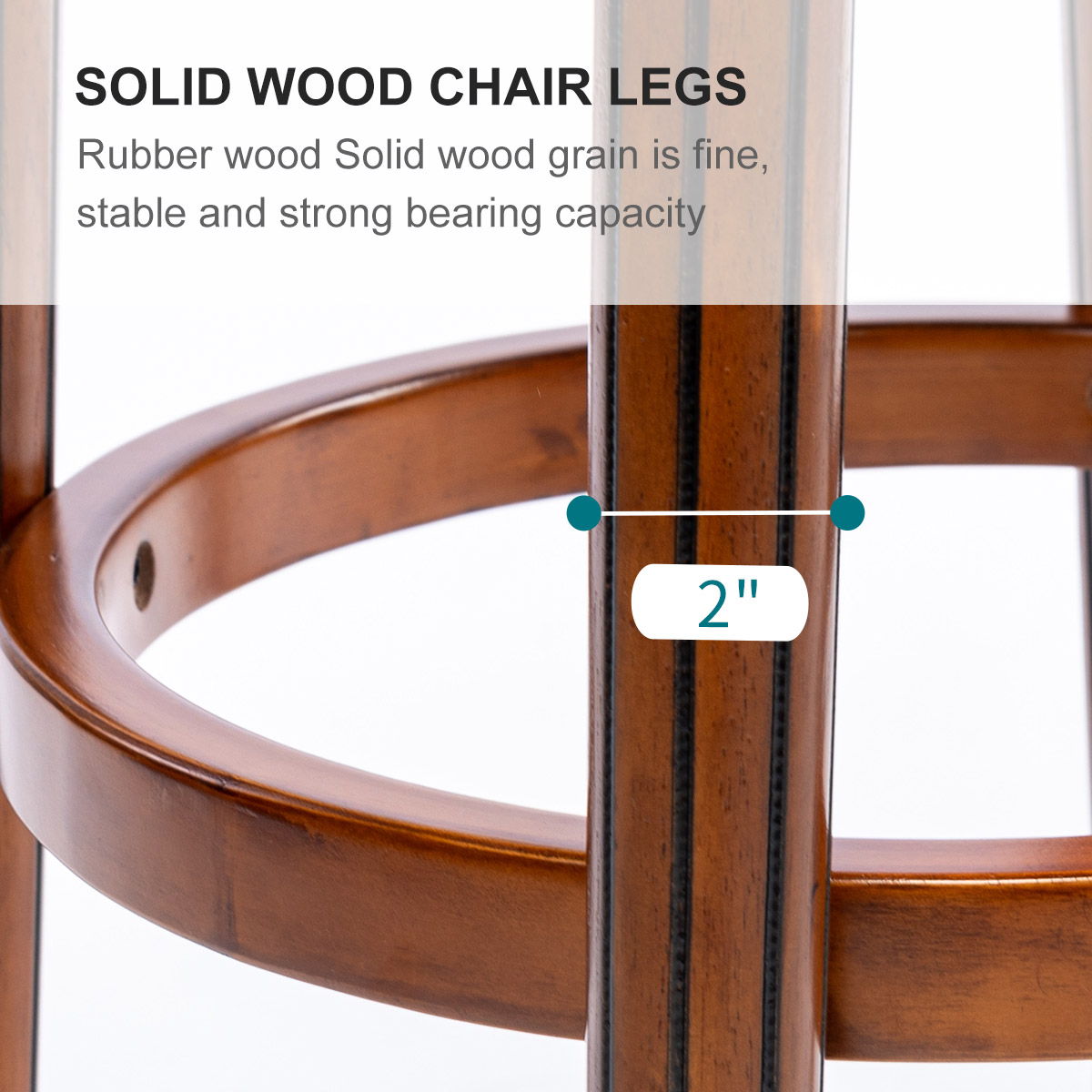 Seat Height 26'' Cow Top Leather Wooden Bar Stool, 360 Degree Swivel Bar Height Chair With Backs For Home Kitchen Counter - Blue